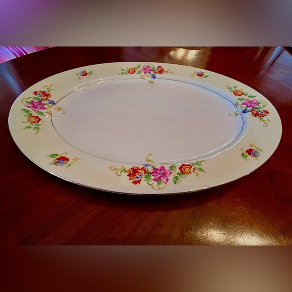 RARE LRG Eschenbach Baronet style Bavarian China Pattern Floral VTG Oval Platter - Picture 11 of 12
